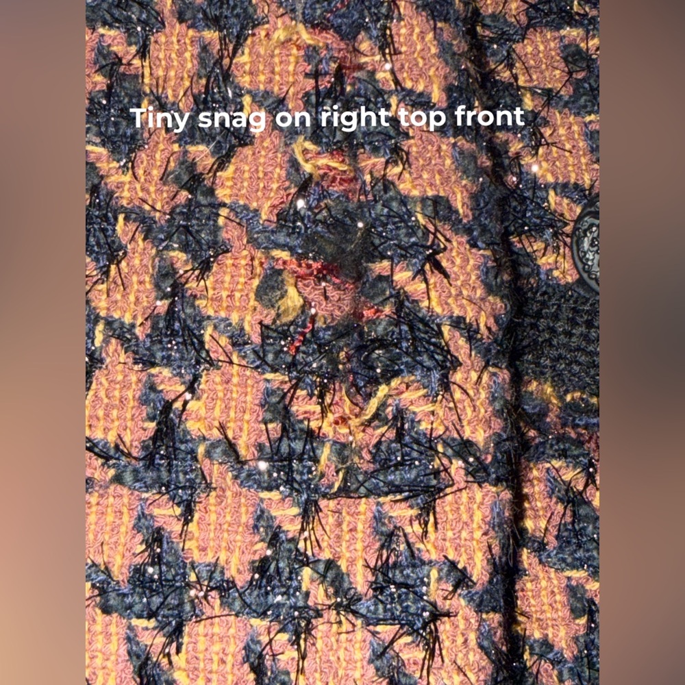 Veronica Beard Houndstooth Tweed Mini Skirt Brown Black Size 10 High Waist Lined - Picture 8 of 9